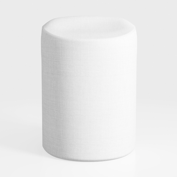 Get Set Style Modern Round Ottoman-Warm Beige