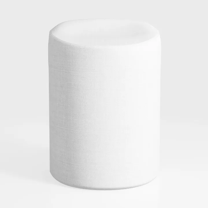Get Set Style Modern Round Ottoman-Warm Beige
