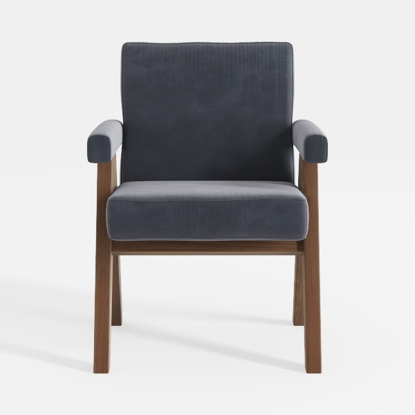 Upholstered Accent Solid Wood Armchair for Living