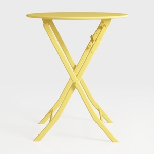 Minimalist Yellow Metal Folding Round Side Table 3D Model