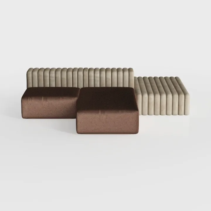 4 Seater Modular Sectional Sofa,L-Shaped Compressi