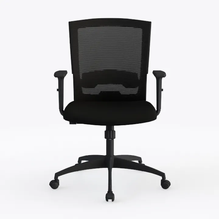 Minimalist Black Mesh Fabric Office Chair 3D Model