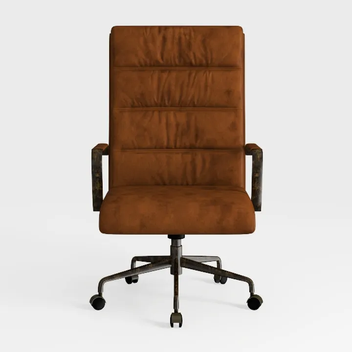 Leather Upholstered Armless Chair Modern Design