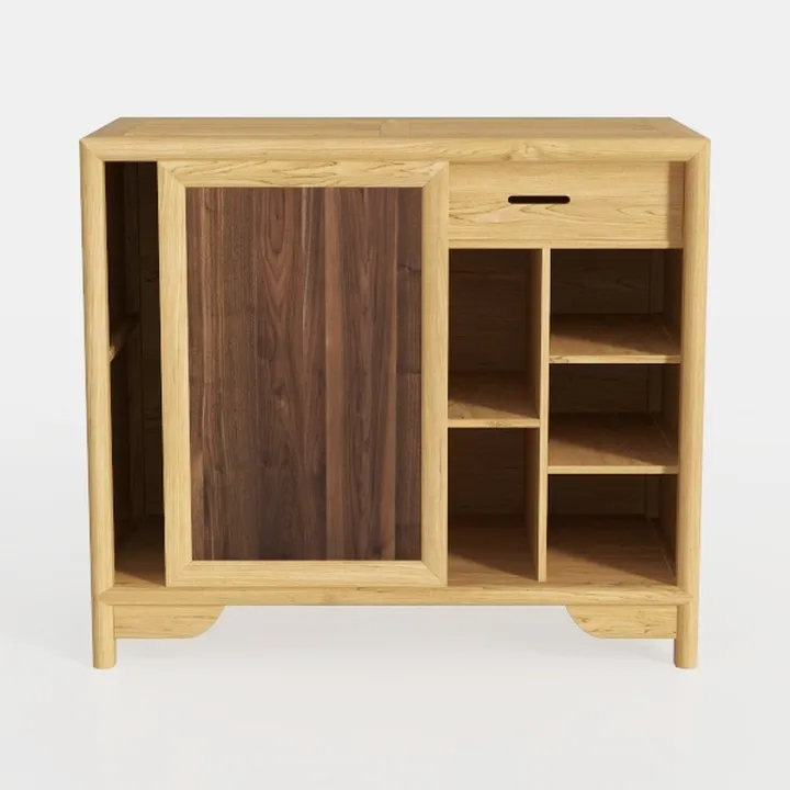 WEENFON Rattan Cabinet, Storage Cabinet with