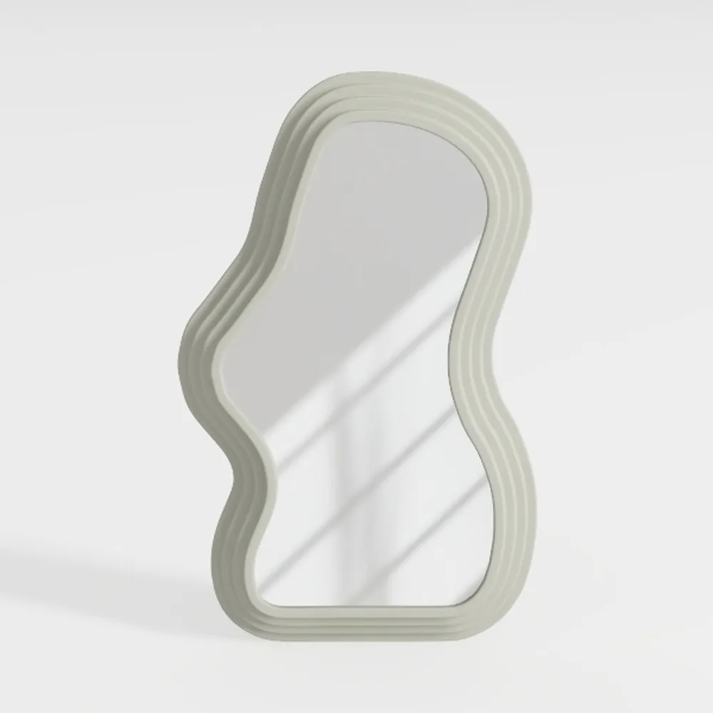 1PC Cream Style Makeup Mirror Decorative Irregular Simple Standing Dresser Mirror Cloud Shaped French Hairdressing Wall Mirror