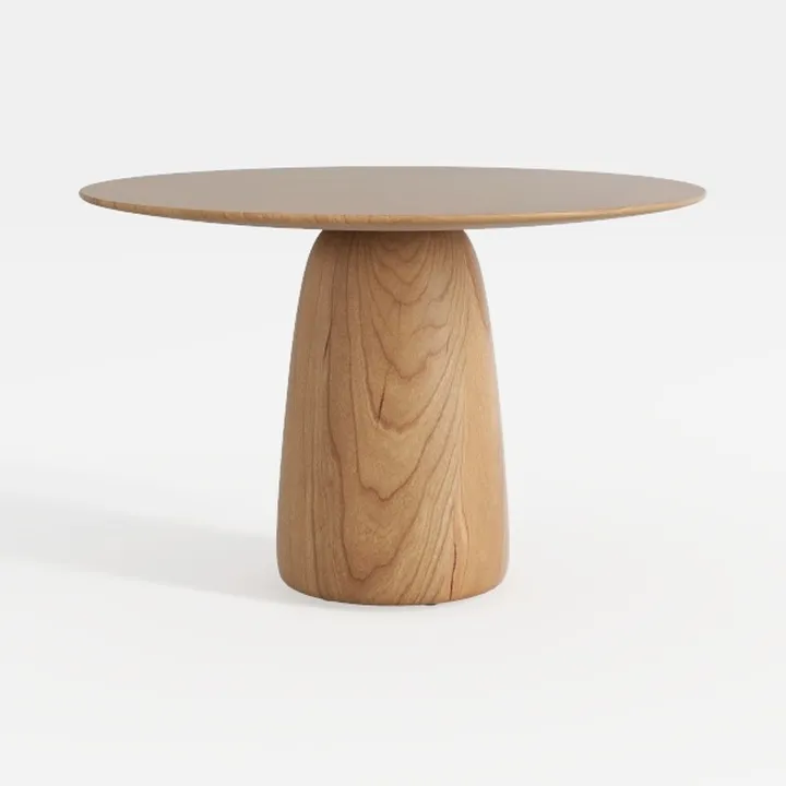 Minimalist Solid Wood Round Dining Table 3D Model