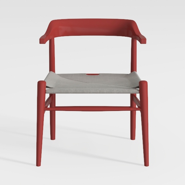 Modern Plastic Outdoor Dining Chair with Open U Sh