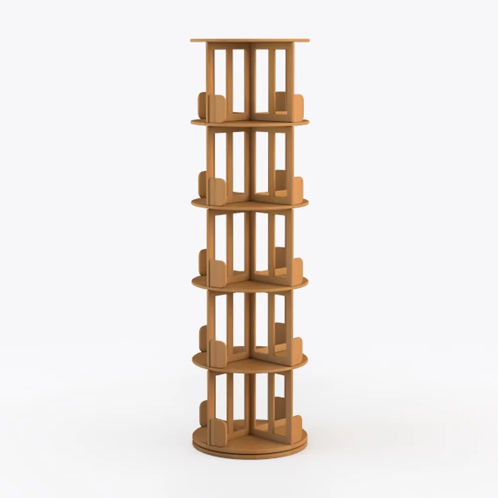 5 Tier Rotating Bookshelf, 360 ° Display Stackable