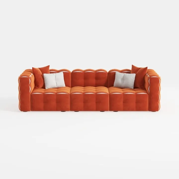 Alexent Oversized Fluffy Sofa Chaise Set 2 Pieces 