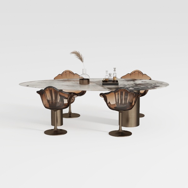 53 in. Pandora Sintered Stone Round Top Pedestal B