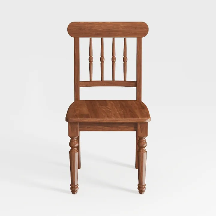 Vintage Solid Walnut Wood Dining Chair 3D Model