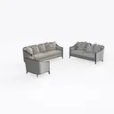 MAKLAINE Contemporary 3-Piece Tufted Faux Right 45 Degree View