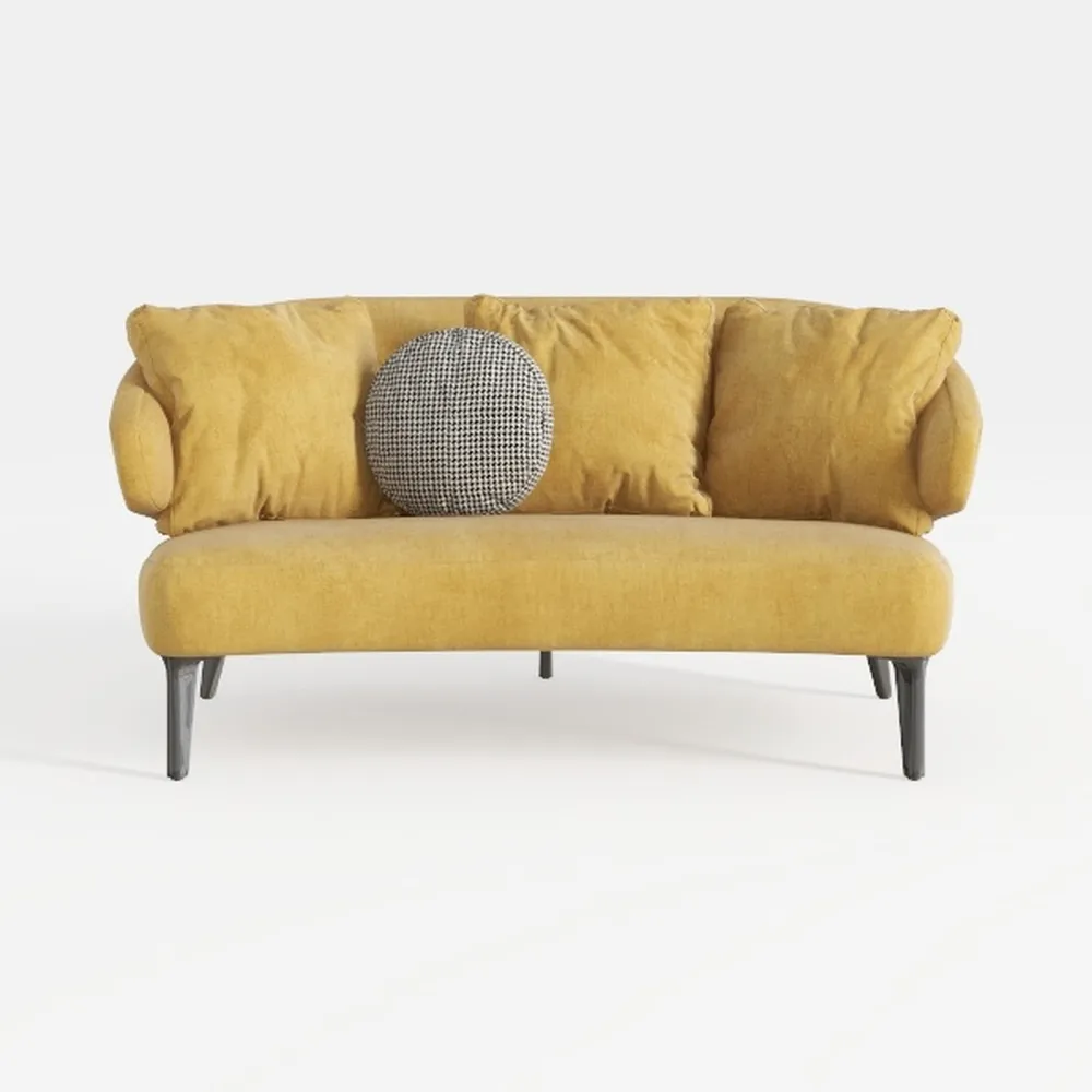 Ochangqi 64 Inch Curved Loveseat, Small Loveseat S