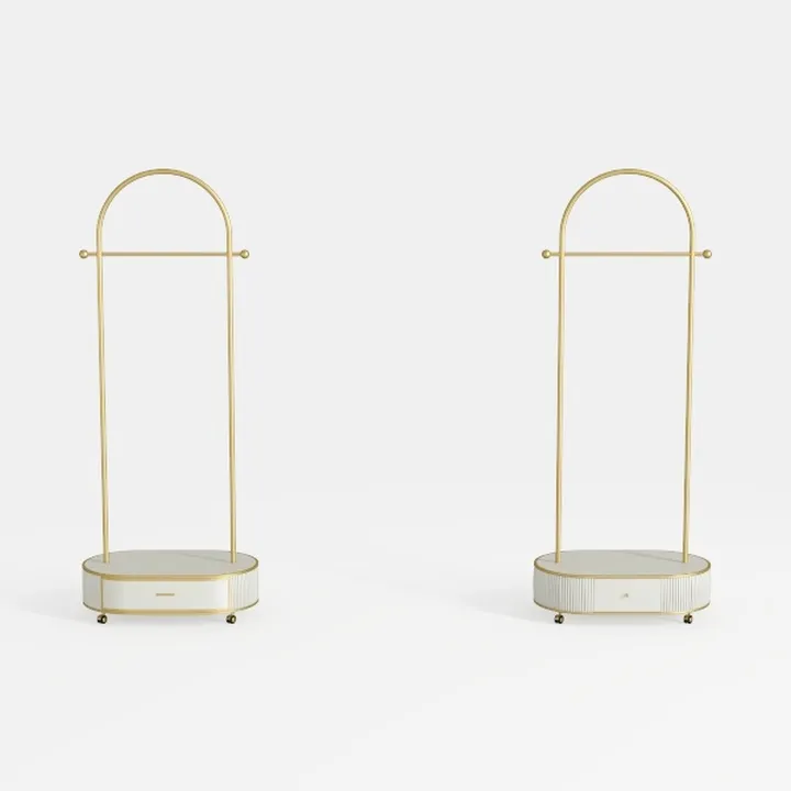 Raybee 76.7" H Gold Clothing Rack, Modern Coat