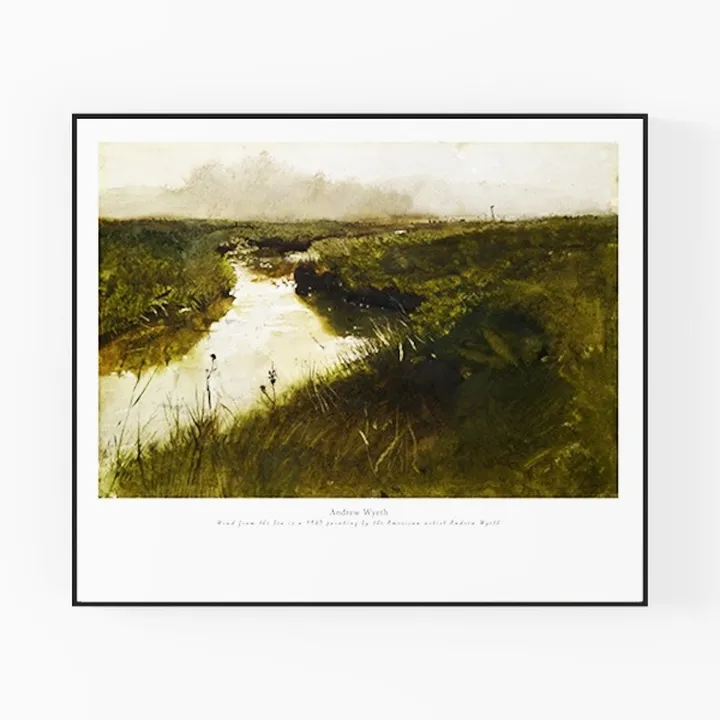 Vintage Landscape Wall Art Print Framed Decor 3D Model