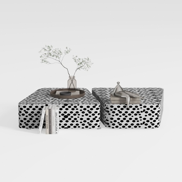 coffee table-Checkered & Dotted