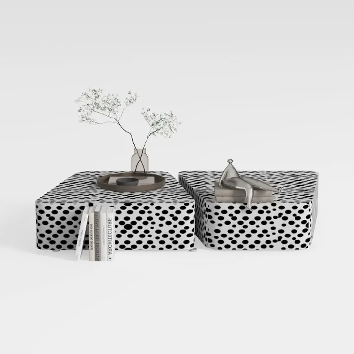 coffee table-Checkered & Dotted