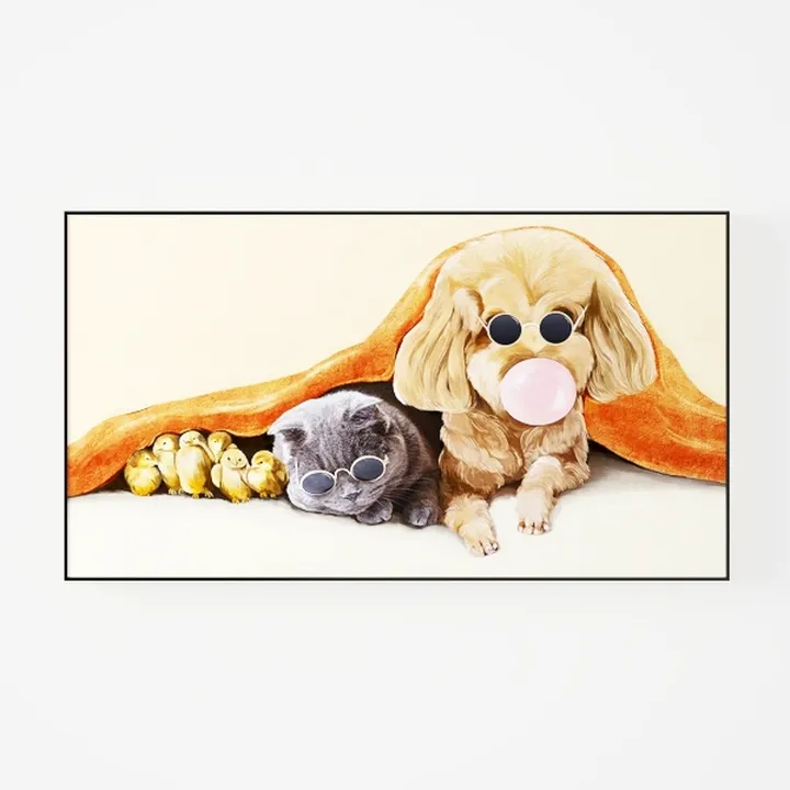 Funny Cute Animal Wall Art Painting Decor 3D Model