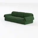 TIMERAGE 113"" Dark Green Teddy Fabric Sofa, Mid Left 45 Degree View