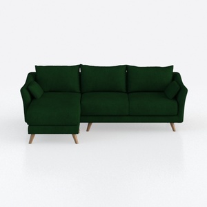 Modern Dark Green Fabric L Shaped Sectional Sofa 3D Model