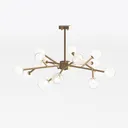 Modern Brass Glass Sputnik Chandelier 3D Model Right 45 Degree View