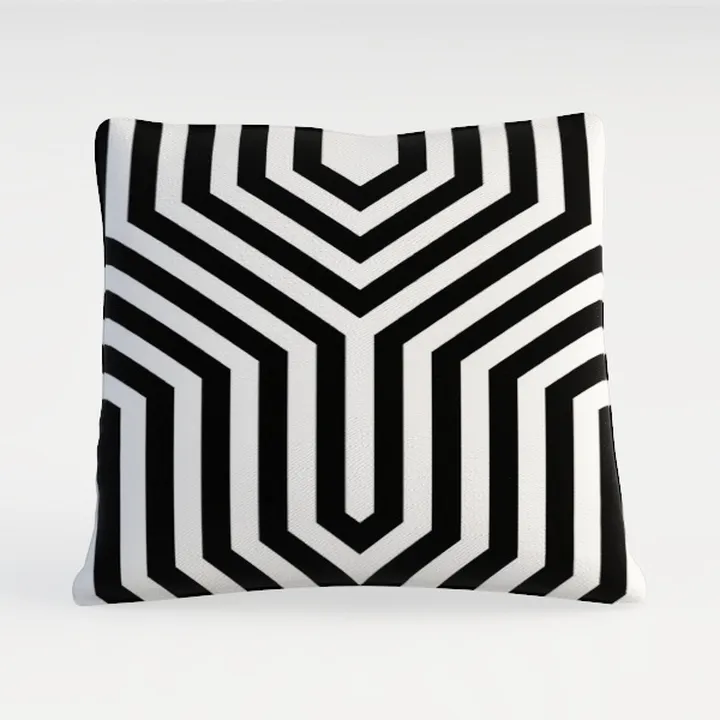 Minimalist Geometric Pattern Fabric Throw Pillow 3D Model