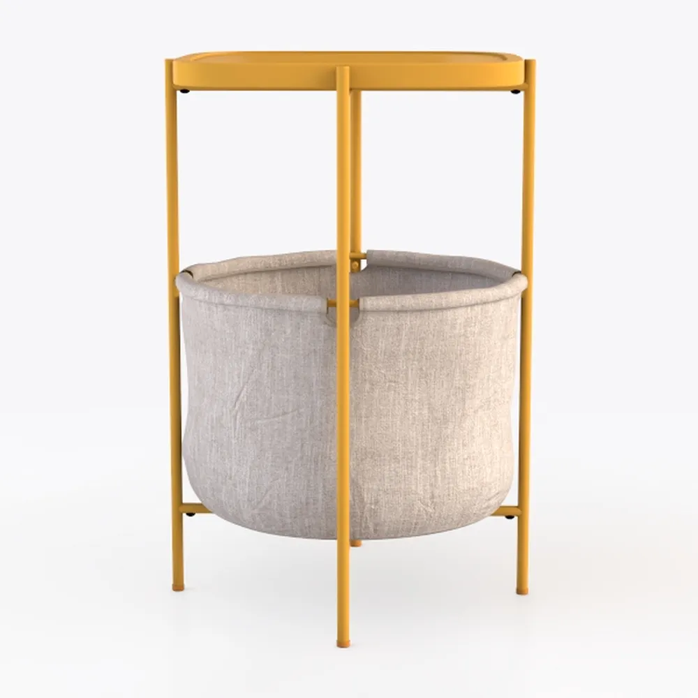 danpinera Round Side Table with Fabric Storage