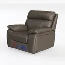 Modern Brown Leather Recliner Chair 3D Model Left 45 Degree View