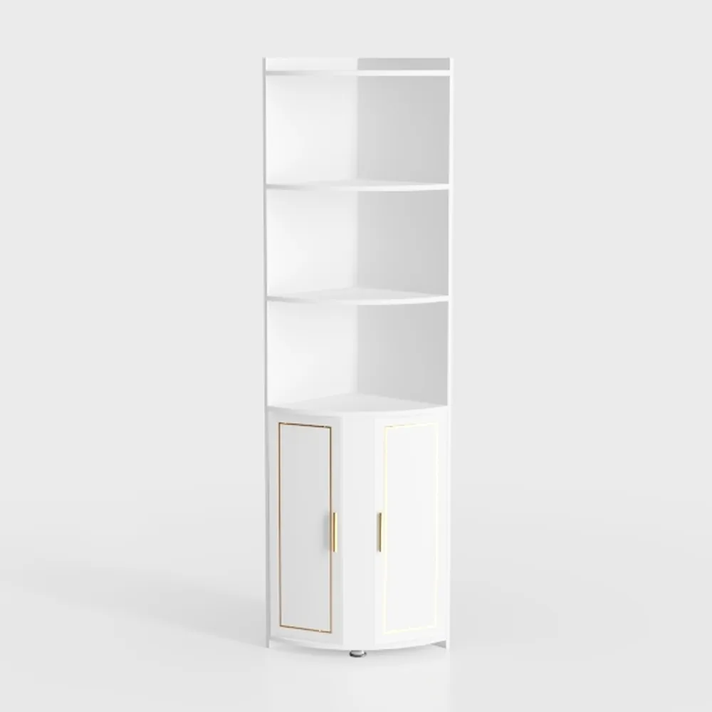 CHUWELL White Corner Cabinet, 67'' Tall Corner