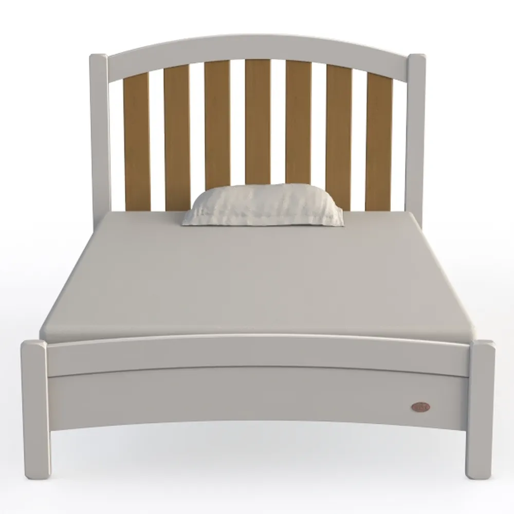BOWERY HILL Twin Slat Platform Bed in White and Gr