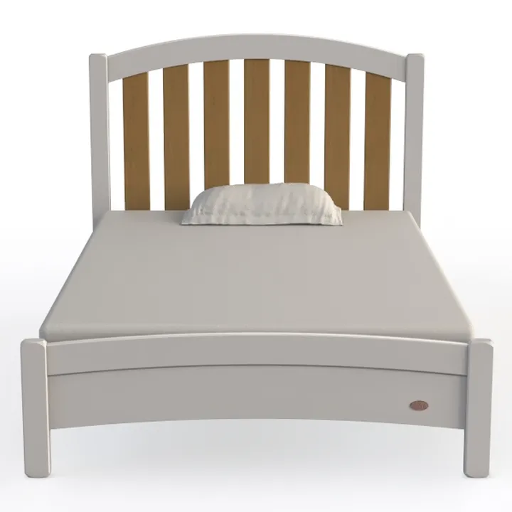 BOWERY HILL Twin Slat Platform Bed in White and Gr