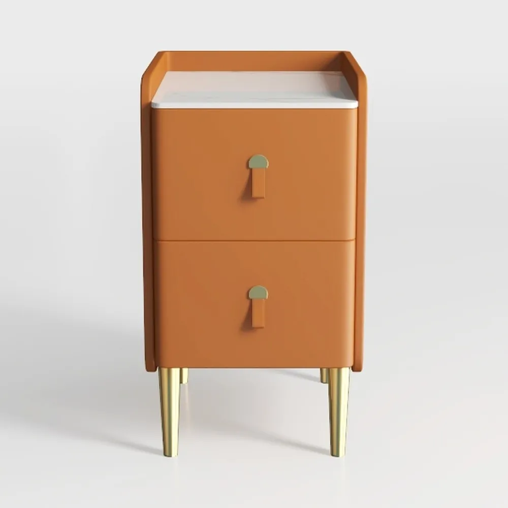 Ultra Narrow Nightstand Bedside Table W/ 2 Drawer 