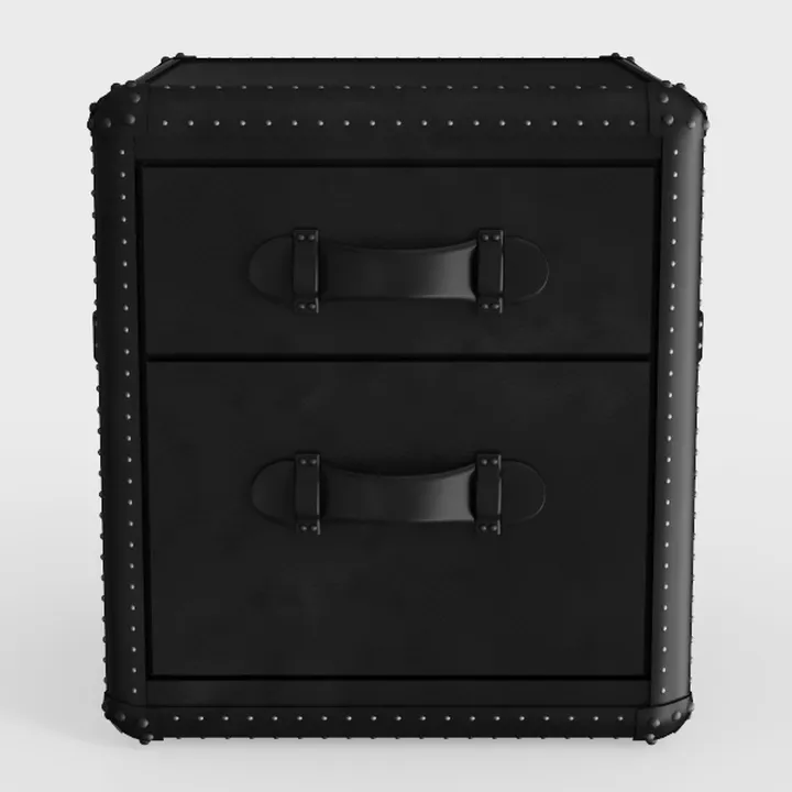 Bedside Cabinet Black Cold-Rolled Steel Compact