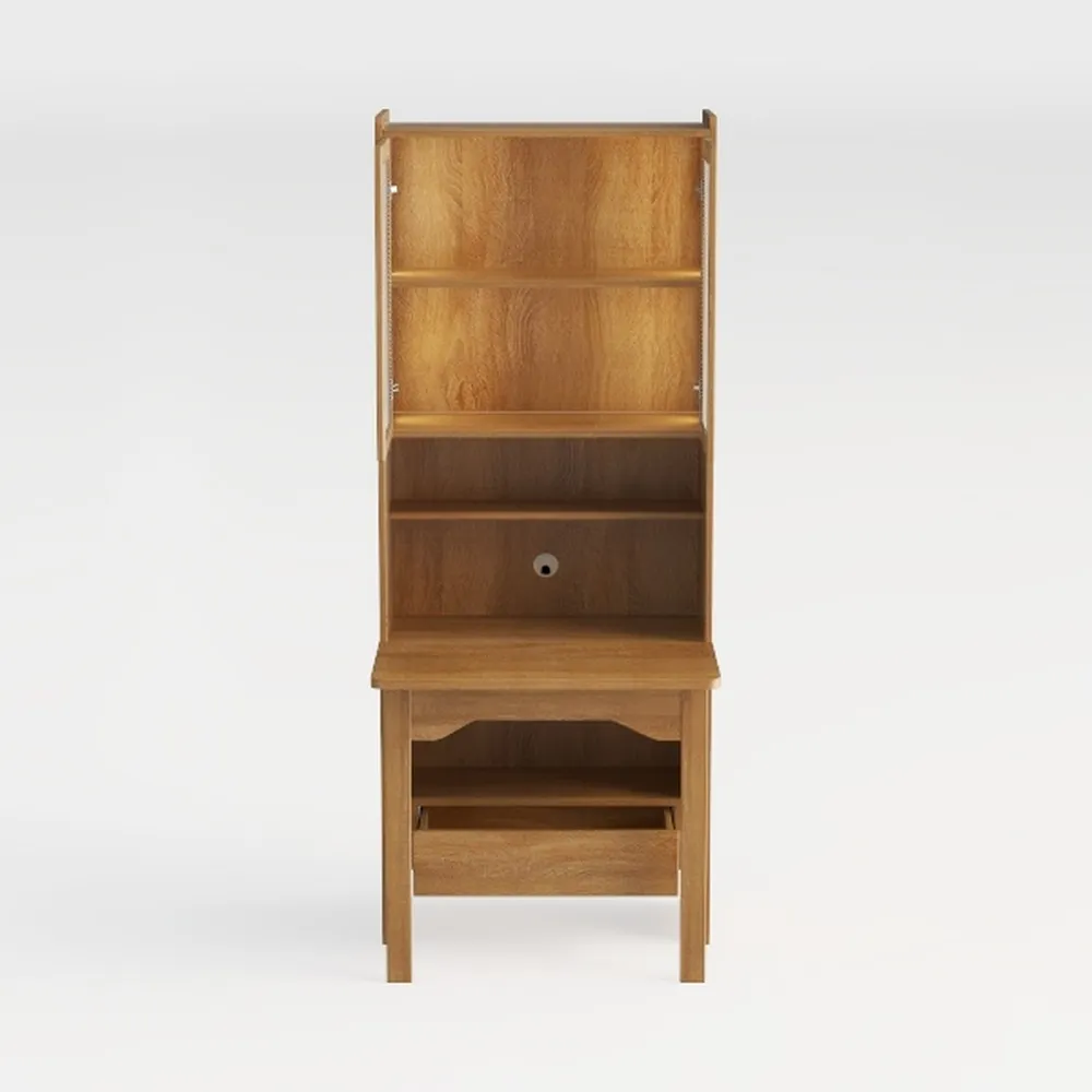 Modway Bixby Home Office Desk with Bookshelf in Oa