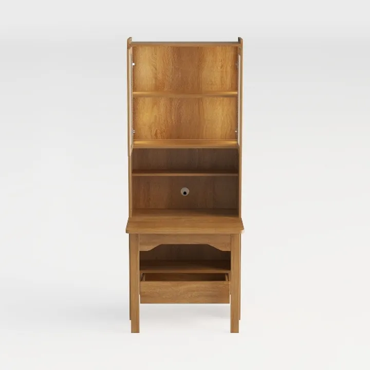 Modway Bixby Home Office Desk with Bookshelf in Oa