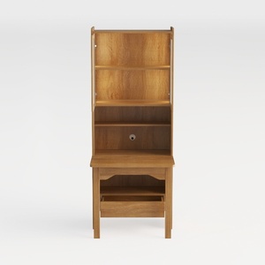 Modway Bixby Home Office Desk with Bookshelf in Oa