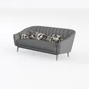 Home Square 3-Piece Set with Velvet Chair Left 45 Degree View