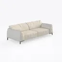 Minimalist Modern Fabric 3 Seat Sofa 3D Model Right 45 Degree View