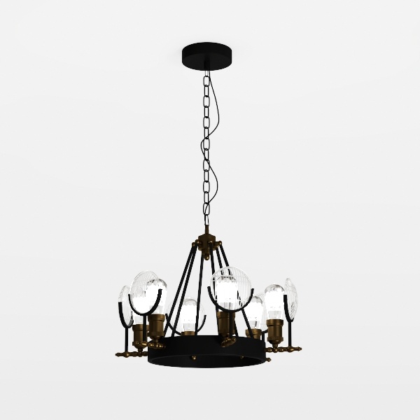 Wagon Wheel Chandelier 16-Light 39-Inch, Black