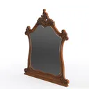 Vintage Carved Solid Wood Vanity Mirror Ornate Traditional 3D Model Left 45 Degree View