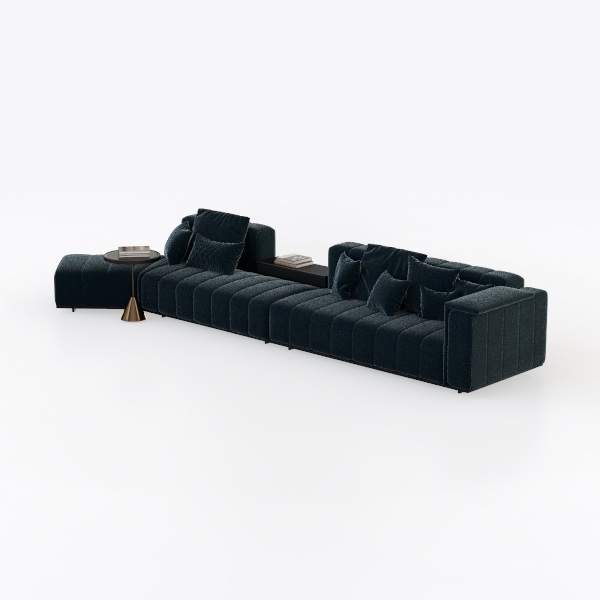 119” L-Shaped Modular Sectional Sofa with Ottoman