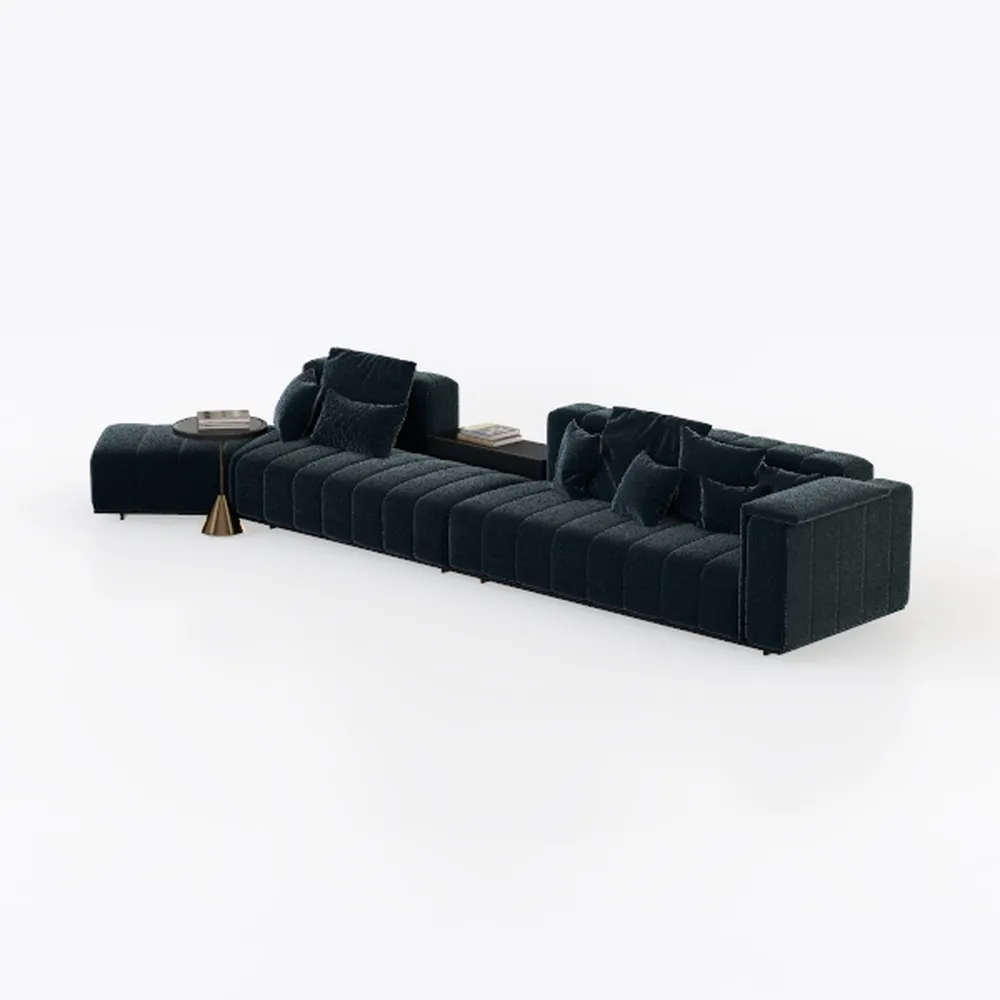119” L-Shaped Modular Sectional Sofa with Ottoman