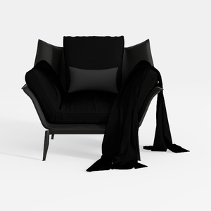 hjh LIVING poltrona 1 posto CARIPITO poltrona imbottita in tessuto reclinabile per soggiorno camera da letto, nero