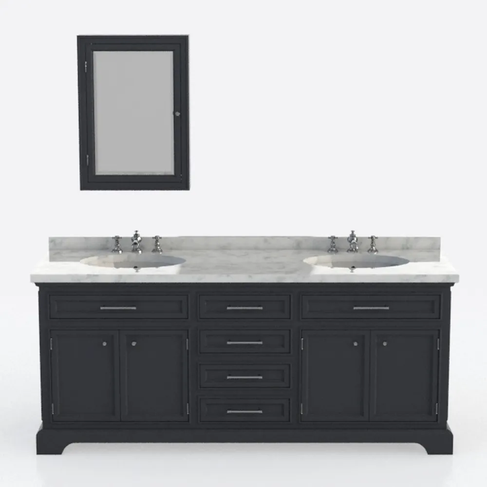 Eviva Epic 96 in. Blue Double Sink Bathroom Vanity