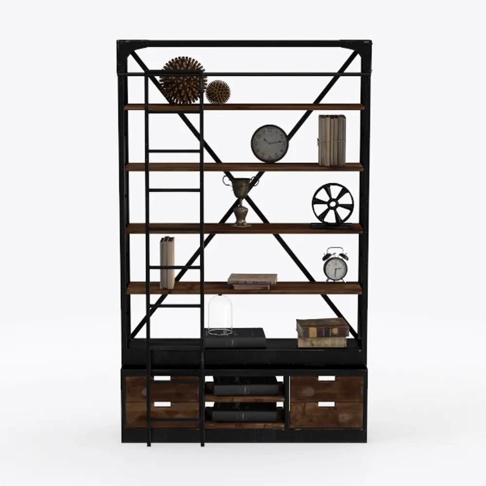 5-Tier Large Reversible Corner Tree Bookshelf