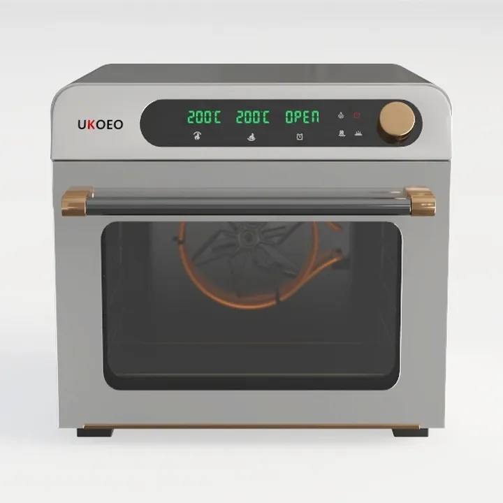 Stainless Steel Brass Accent Countertop Electric Oven 3D Model