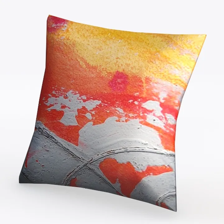 Abstract Art Print Decorative Throw Pillow 3D Model
