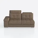 Modern Brown Fabric Tufted Sectional Sofa With Adjustable Headrests 3D Model Front View