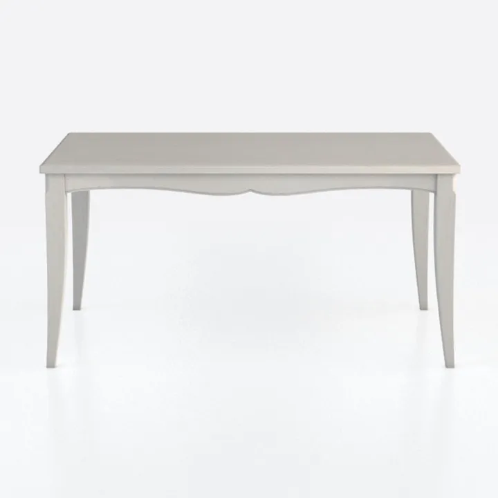 Minimalist White Solid Wood Dining Table 3D Model