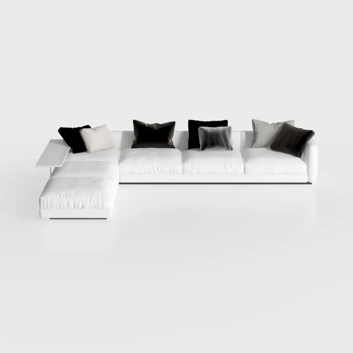 VINGLI 131.6"/108" White Linen Oversized Modular